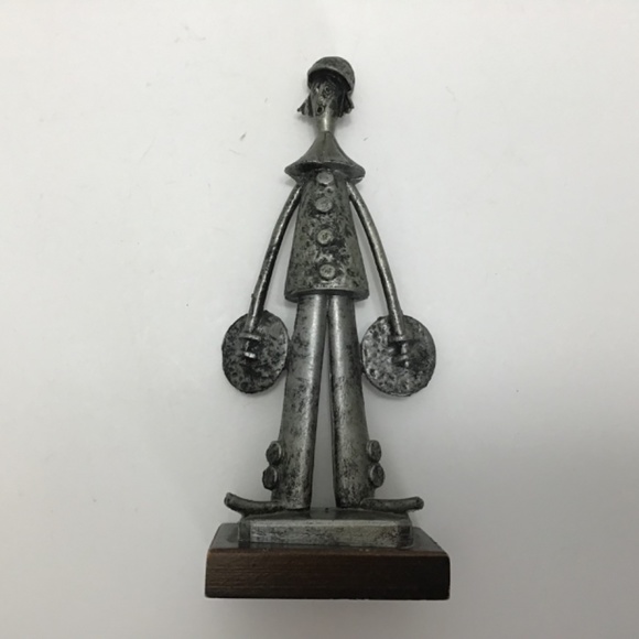 Vintage Plastic Silver Black Clown Made in Italy - Picture 2 of 7